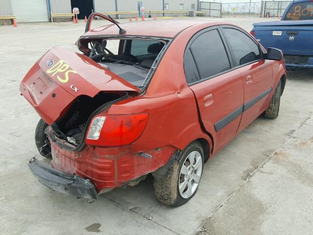 KNADE123066082640 - 2006 KIA RIO RED photo 4