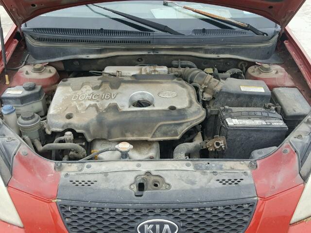 KNADE123066082640 - 2006 KIA RIO RED photo 7