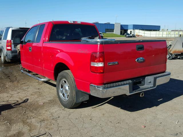 1FTRX14W58FC13557 - 2008 FORD F150 RED photo 3