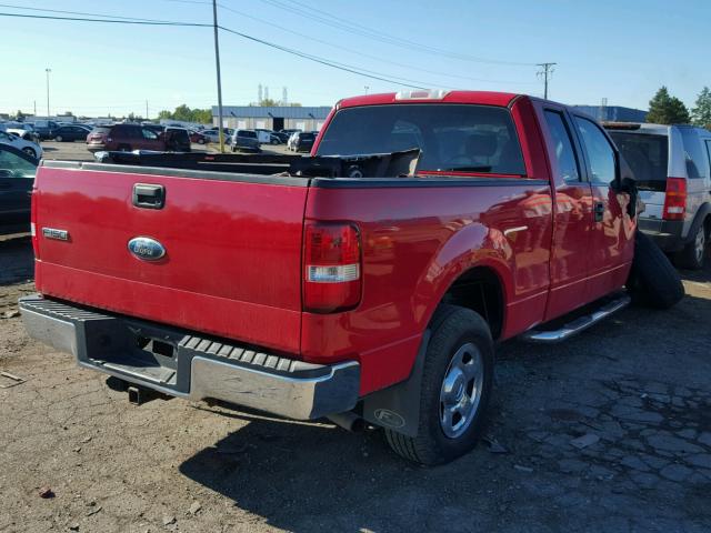 1FTRX14W58FC13557 - 2008 FORD F150 RED photo 4