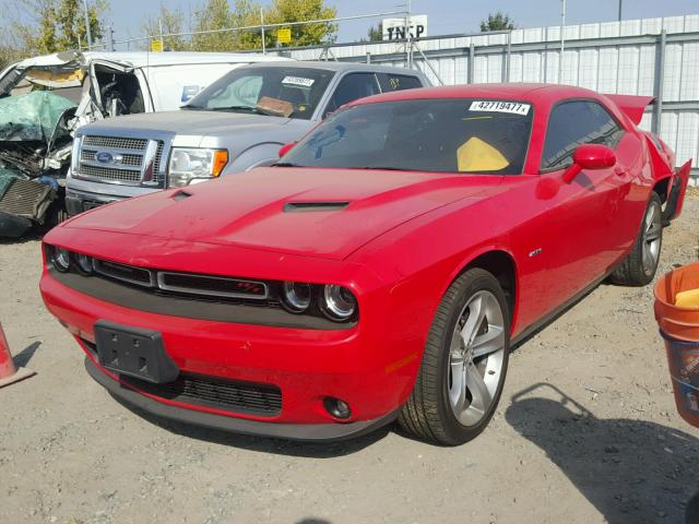 2C3CDZAT0FH855529 - 2015 DODGE CHALLENGER RED photo 2