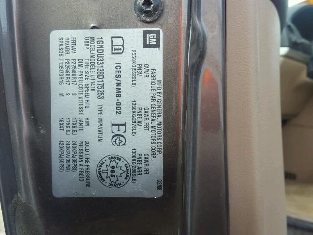 1GNDU33138D175253 - 2008 CHEVROLET UPLANDER L 棕色 照片 10