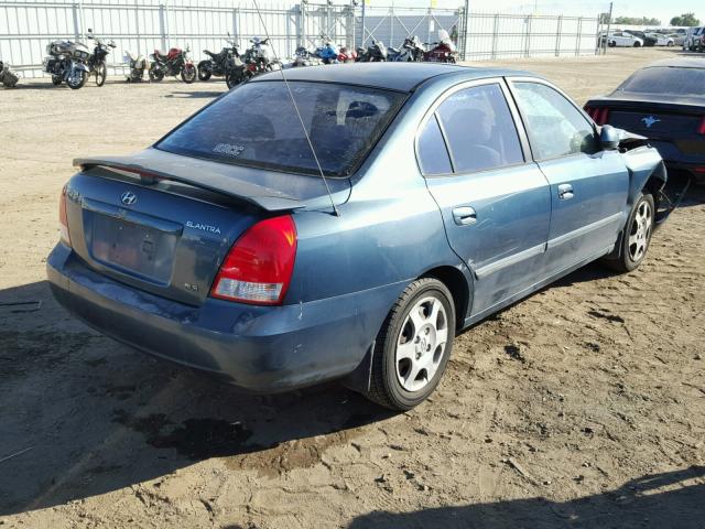 KMHDN45D72U436843 - 2002 HYUNDAI ELANTRA GL GREEN photo 4