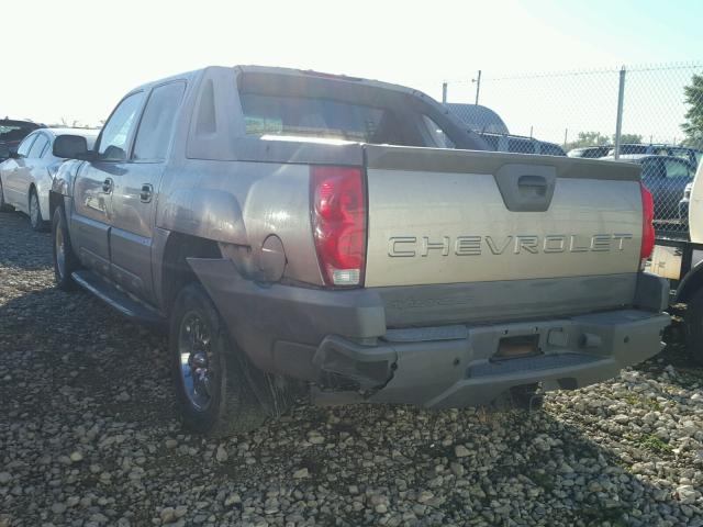 3GNEC13T72G105214 - 2002 CHEVROLET AVALANCHE TAN photo 3