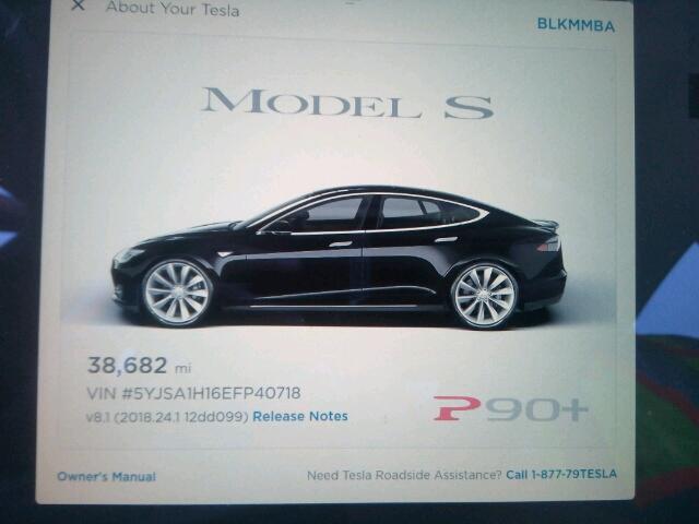 5YJSA1H16EFP40718 - 2014 TESLA MODEL S BLACK photo 8