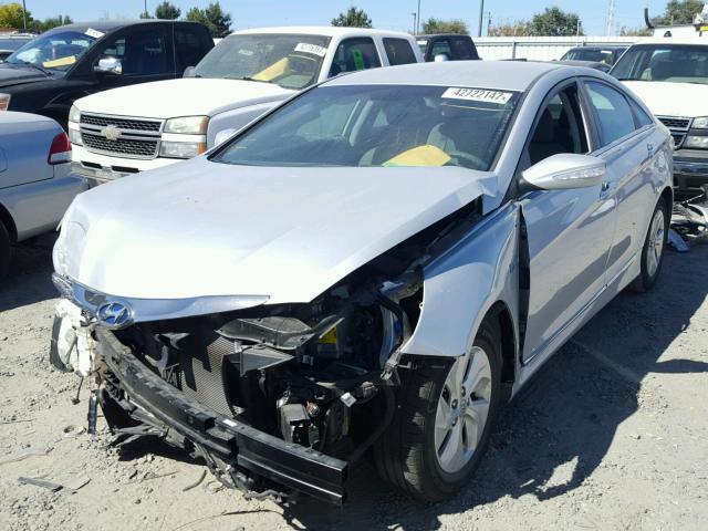 KMHEC4A48FA133660 - 2015 HYUNDAI SONATA HYB SILVER photo 2