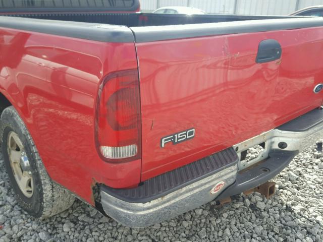 1FTZX17231NA95352 - 2001 FORD F150 RED photo 9