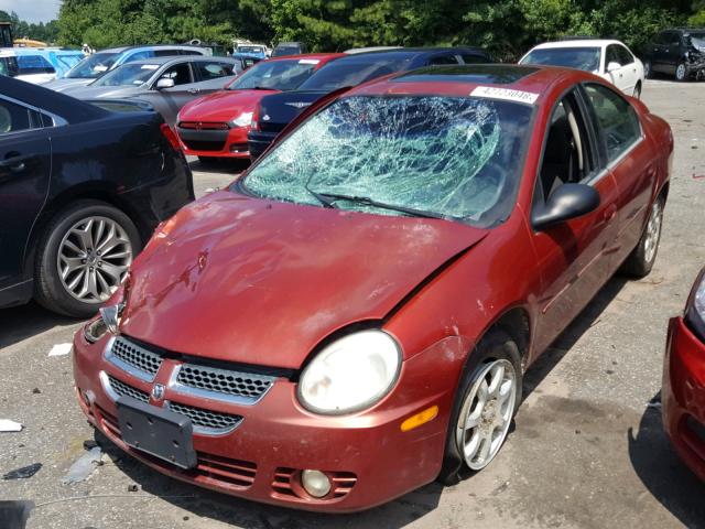 1B3ES56C34D578530 - 2004 DODGE NEON SXT MAROON photo 2