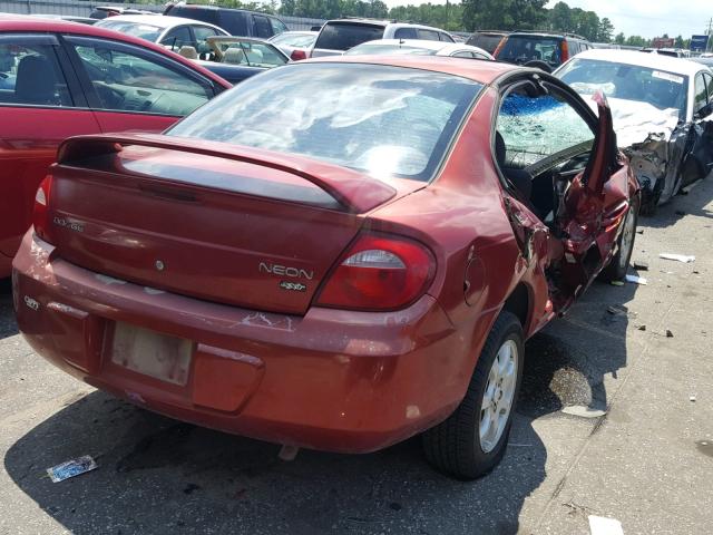 1B3ES56C34D578530 - 2004 DODGE NEON SXT MAROON photo 4