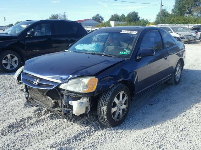 1HGEM22083L007589 - 2003 HONDA CIVIC EX BLUE photo 2