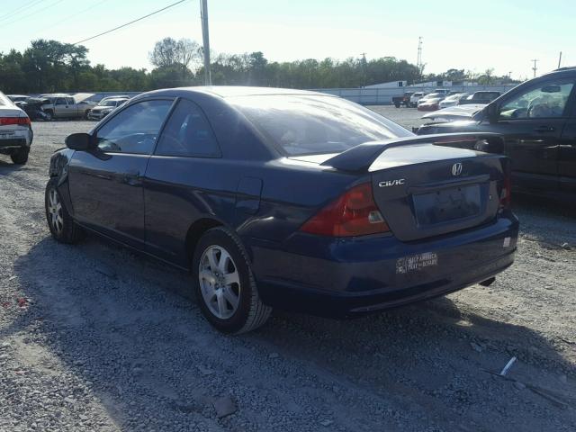 1HGEM22083L007589 - 2003 HONDA CIVIC EX BLUE photo 3
