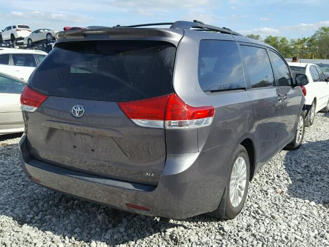 5TDYK3DC3BS140109 - 2011 TOYOTA SIENNA XLE GRAY photo 4