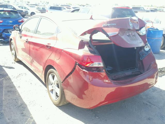 KMHDH4AE5CU178457 - 2012 HYUNDAI ELANTRA GL RED photo 3