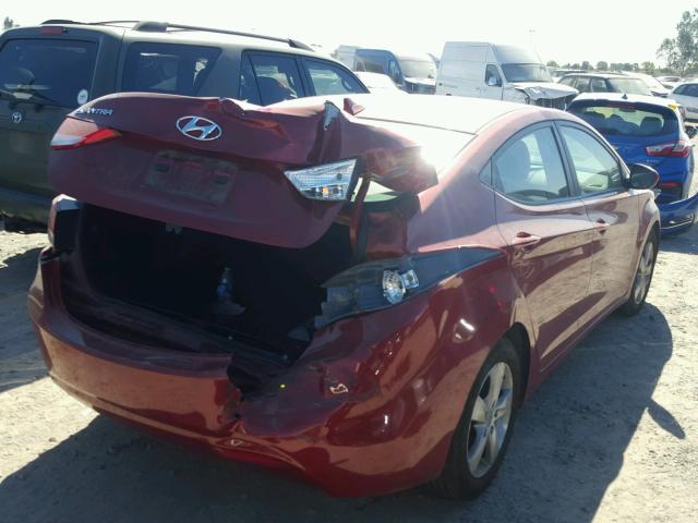 KMHDH4AE5CU178457 - 2012 HYUNDAI ELANTRA GL RED photo 4