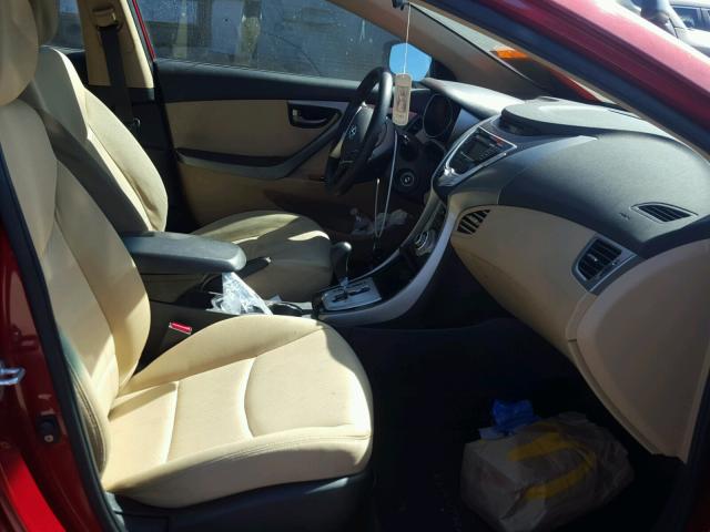 KMHDH4AE5CU178457 - 2012 HYUNDAI ELANTRA GL RED photo 5