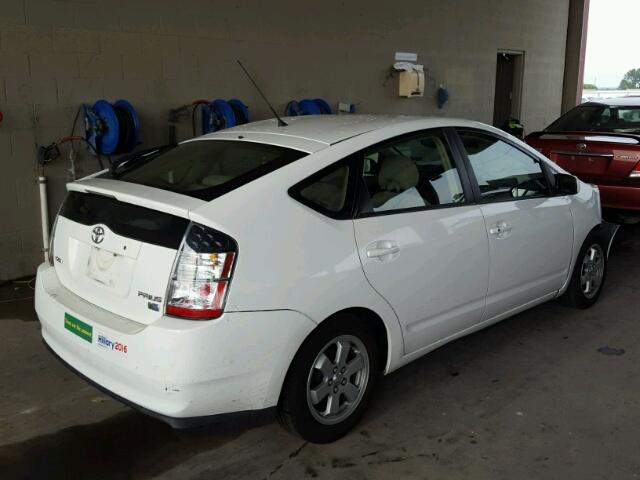 JTDKB20U440003992 - 2004 TOYOTA PRIUS WHITE photo 4