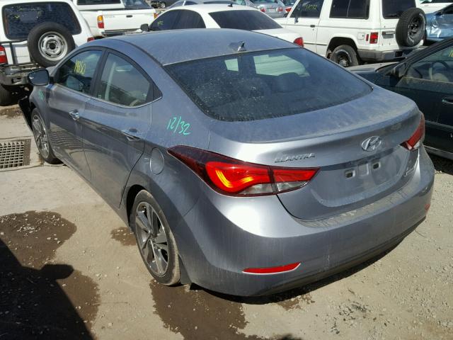 5NPDH4AEXFH599187 - 2015 HYUNDAI ELANTRA SE GRAY photo 3