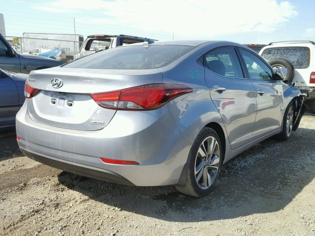 5NPDH4AEXFH599187 - 2015 HYUNDAI ELANTRA SE GRAY photo 4