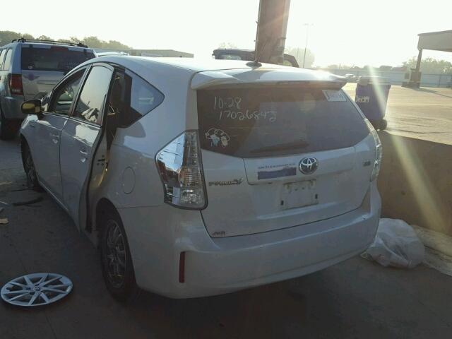 JTDZN3EU5D3262350 - 2013 TOYOTA PRIUS V WHITE photo 3