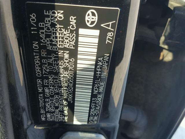 JTKKT624065017016 - 2006 TOYOTA SCION XA შავი ფოტო 10