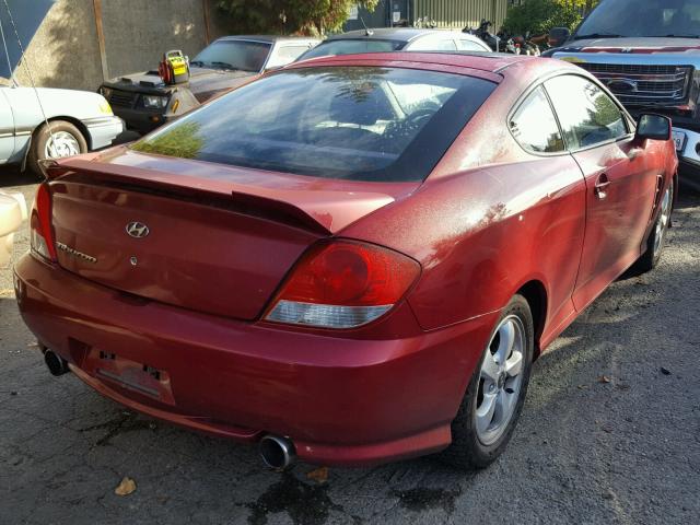 KMHHM65D96U216223 - 2006 HYUNDAI TIBURON GS RED photo 4