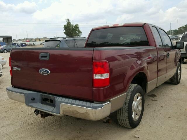 1FTRX12W54NA83881 - 2004 FORD F150 BURGUNDY photo 4