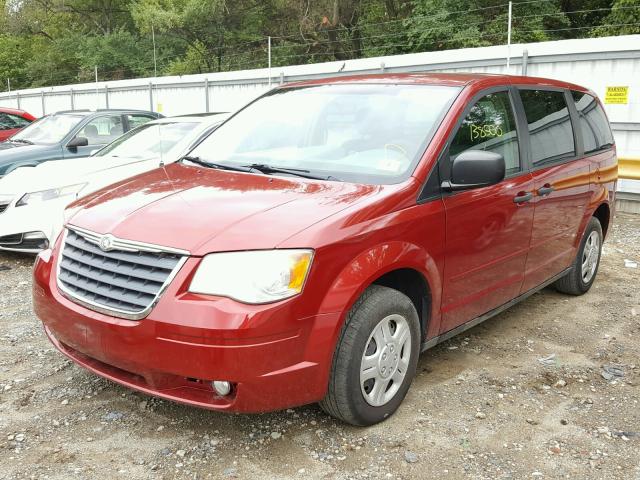 2A8HR44H68R748794 - 2008 CHRYSLER TOWN & CNT BURGUNDY photo 2