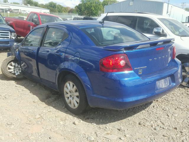 1C3CDZAB6DN544859 - 2013 DODGE AVENGER SE BLUE photo 3