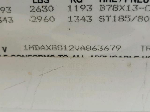 1MDAX8S12VA863679 - 1996 SHOR TRAILER თეთრი ფოტო 10