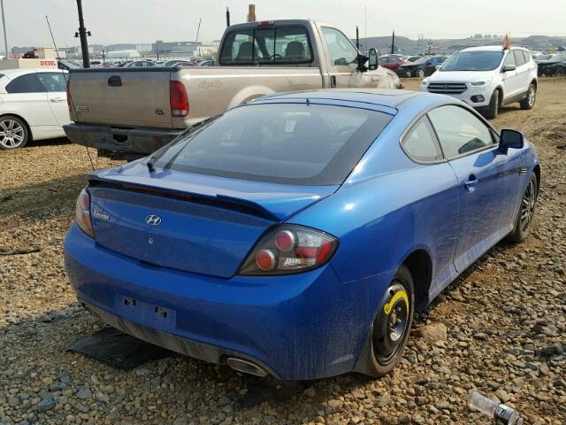 KMHHM65D98U278935 - 2008 HYUNDAI TIBURON GS BLUE photo 4