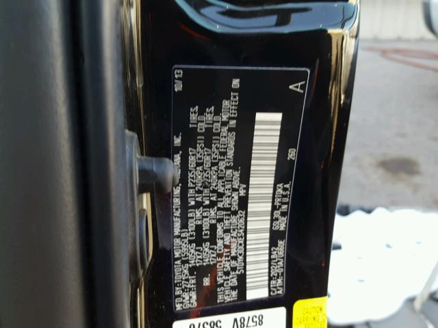 5TDYK3DCXES420632 - 2014 TOYOTA SIENNA XLE BLACK photo 10