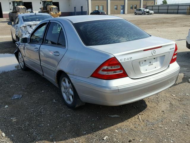 WDBRF81J43F365339 - 2003 MERCEDES-BENZ C 240 4MAT SILVER photo 3