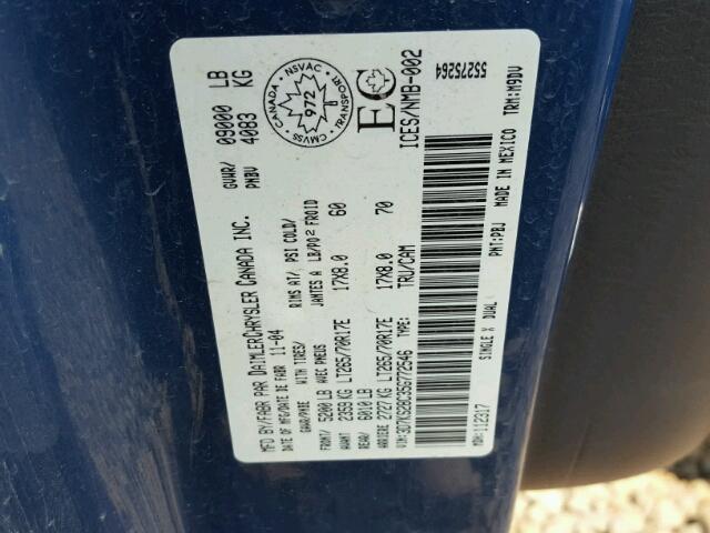 3D7KS28C35G772546 - 2005 DODGE RAM 2500 S BLUE photo 10