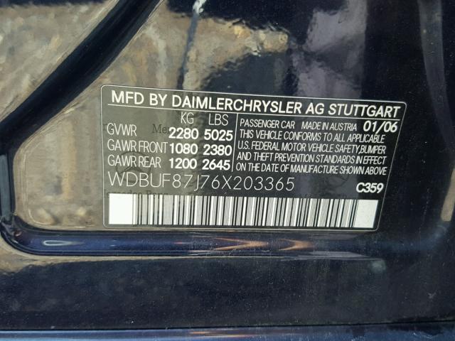 WDBUF87J76X203365 - 2006 MERCEDES-BENZ E 350 4MAT BLUE photo 10