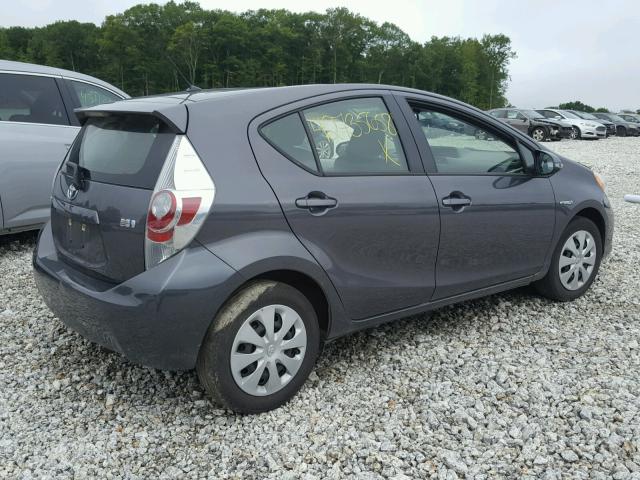 JTDKDTB38D1536314 - 2013 TOYOTA PRIUS C GRAY photo 4