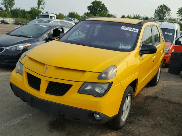 3G7DA03E72S585384 - 2002 PONTIAC AZTEK YELLOW photo 2