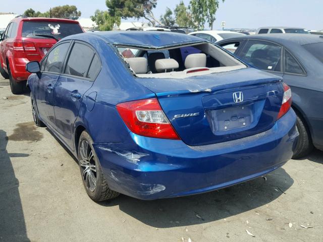 2HGFB2F95CH505071 - 2012 HONDA CIVIC EXL 蓝色 照片 3