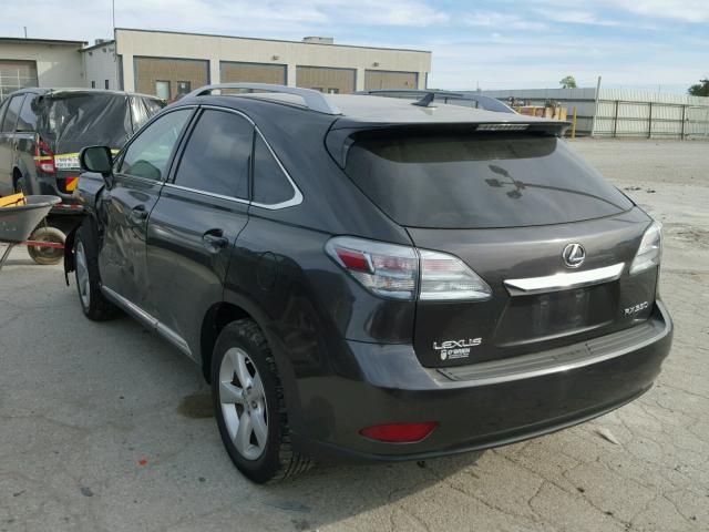 2T2BK1BA7AC020165 - 2010 LEXUS RX 350 BLACK photo 3