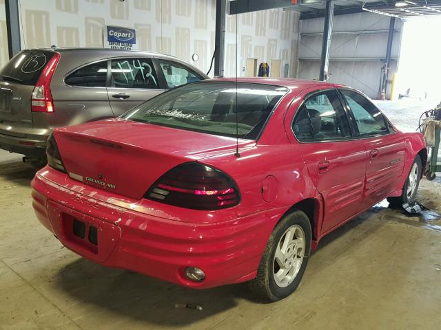 1G2NE52E2XM795279 - 1999 PONTIAC GRAND AM S 红色 照片 4