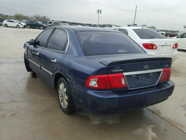 KNAGD128445349373 - 2004 KIA OPTIMA LX BLUE photo 3