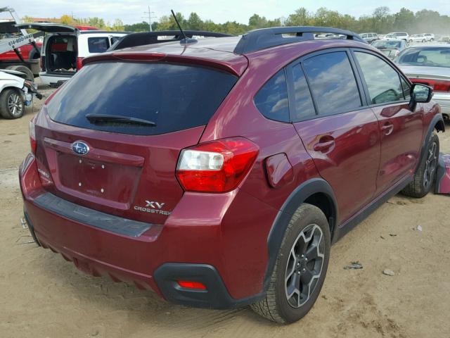 JF2GPASCXF8295580 - 2015 SUBARU XV CROSSTR MAROON photo 4