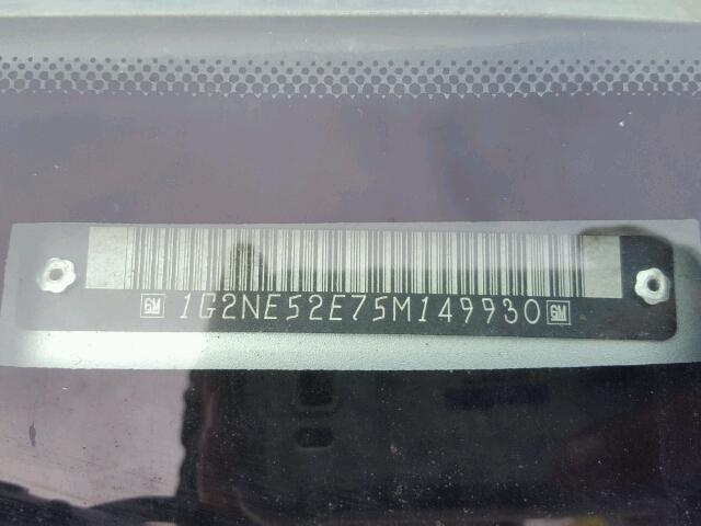 1G2NE52E75M149930 - 2005 PONTIAC GRAND AM S ვერცხლისფერი ფოტო 10