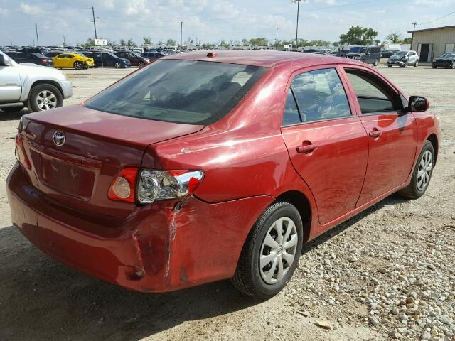 1NXBU4EE5AZ326438 - 2010 TOYOTA COROLLA BA RED photo 4