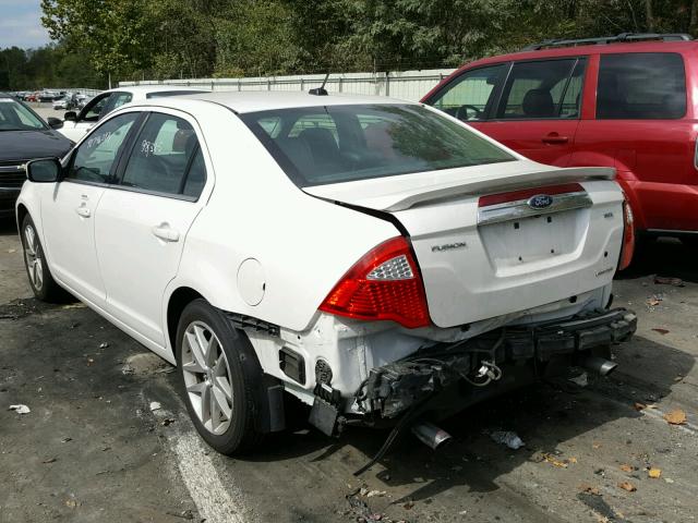 3FAHP0JG0BR165002 - 2011 FORD FUSION SEL WHITE photo 3