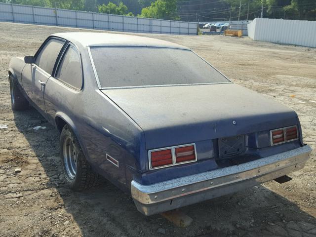 1X27D8T105346 - 1978 CHEVROLET NOVA BLUE photo 3