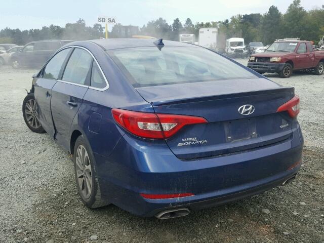 5NPE34AFXFH036667 - 2015 HYUNDAI SONATA SPO BLUE photo 3