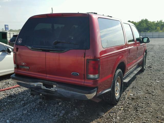 1FMNU40S5YED08830 - 2000 FORD EXCURSION RED photo 4