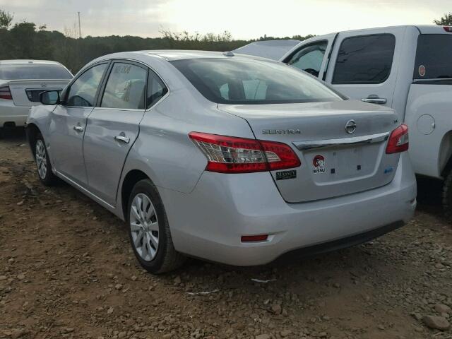 3N1AB7AP6DL612606 - 2013 NISSAN SENTRA S SILVER photo 3