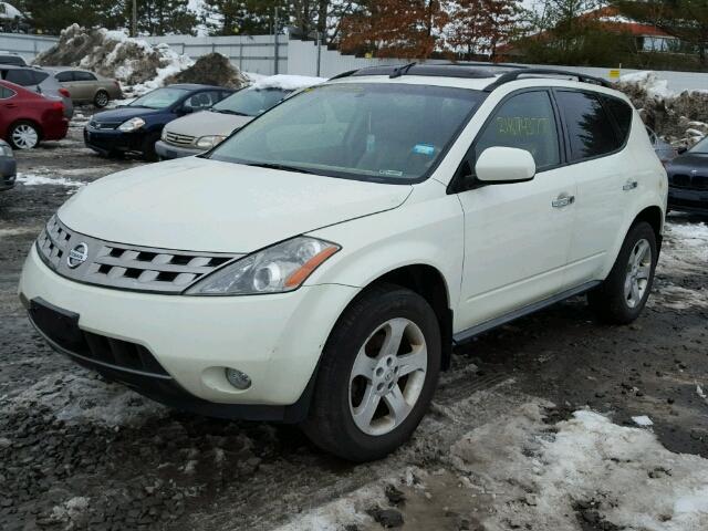 JN8AZ08W65W441756 - 2005 NISSAN MURANO WHITE photo 2