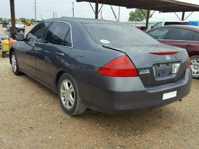 1HGCM56337A208198 - 2007 HONDA ACCORD SE GRAY photo 3